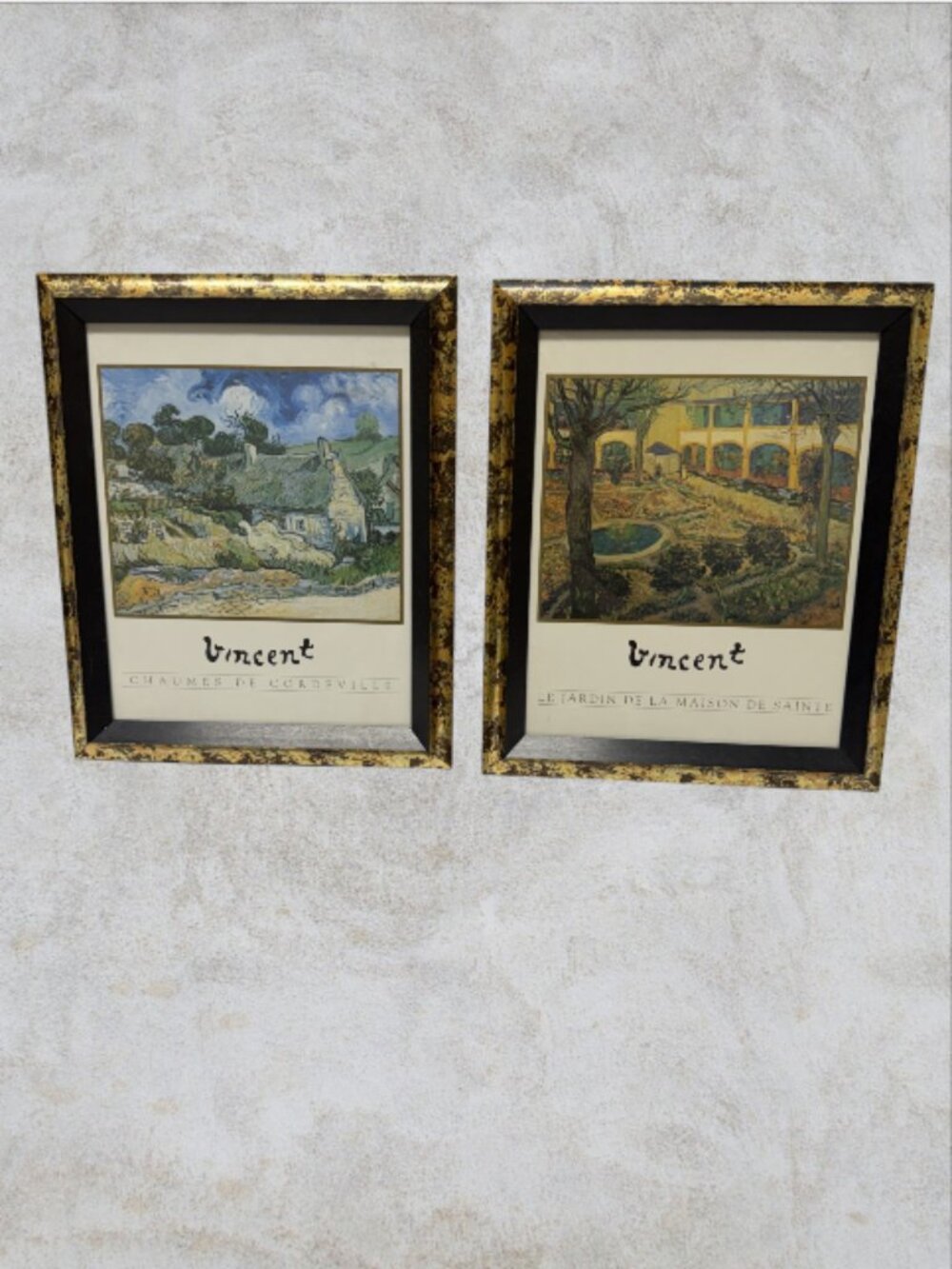 VAN GOGH PRINTS -- Gold & Black Gallery Frame, Ready to Hang, Set of 2, 9.5x11.5 - Picture 2 of 10